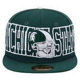 Michigan State Spartans Football Helmet New Era 59Fifty hat new with stickers Michigan State Spartans Football Helmet 59Fifty hat by New Era New Era
