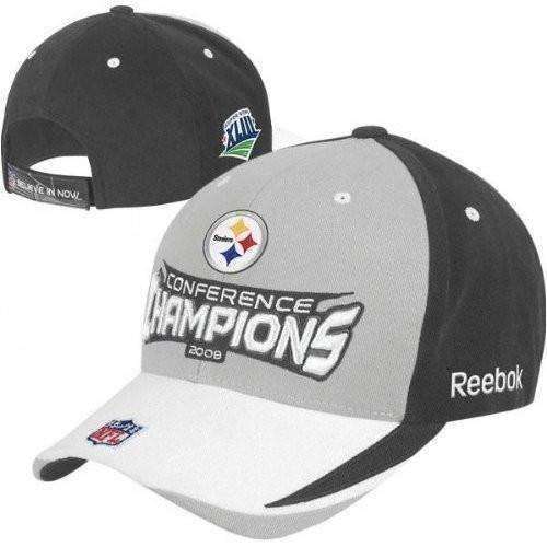 Pittsburgh Steelers 2008 Conference Champions NFL Hat Reebok New with Stickers 2008 Pittsburgh Steelers AFC Conference Championship adjustable fit hat Reebok 