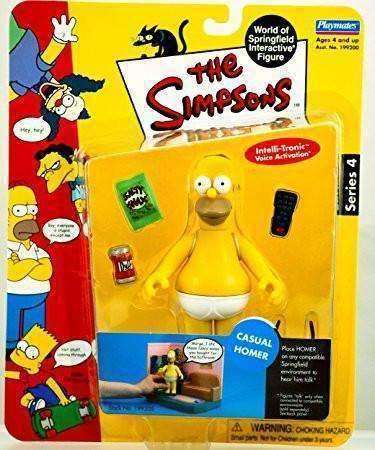 The Simpsons Casual Homer Action Figure Playmates Toys NIB Voice Activation 2001 Simpsons Casual Homer World of Springfield Interactive Figure by Playmates Toys Playmates Toys 