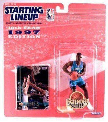 Anthony Mason Charlotte Hornets NBA Starting Lineup Action Figure NIB Rare 1997 1997 Staring Lineup Anthony Mason Charlotte Hornets action figure Staring Lineup by Kenner 