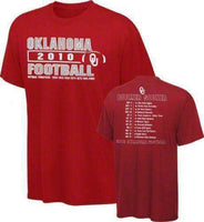 Oklahoma Sooners new 2010 Football Season Schedule t-shirt CMS large NCAA Boomer NWT Oklahoma Sooners 2010 Season Schedule Football t-shirt by CMS CMS 