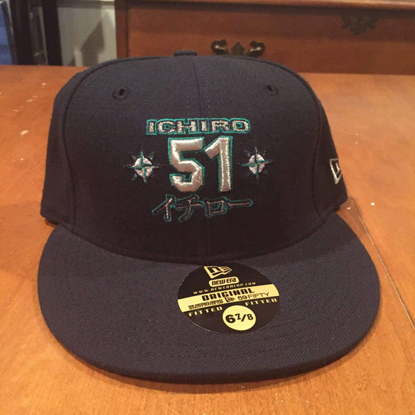 Ichiro Suzuki Seattle Mariners Hat New Era 59Fifty new with stickers 6 7/8 MLB Ichiro Suzuki Seattle Mariners 59Fifty Fitted Hat size 6 7/8 by New Era New Era 