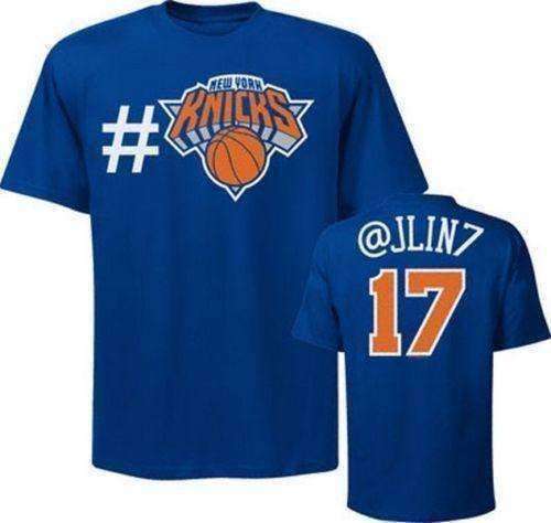 Jeremy Lin New York Knicks Twitter # Hash Tag player t-shirt NBA NWT Jeremy Lin New York Knicks Twitter name player t-shirt by Majestic Majestic Athlethic 