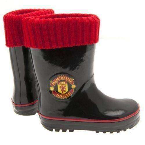 Manchester United FC Children's Wellington sock boots NWT Red Devils MAN U EPL Manchester United FC Wellington Sock Boots by Bafiz Home Footwear Bafiz Home Footwear 