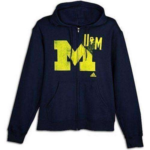 University of Michigan Wolverines sweatshirt Adidas NWT Big Blue NCAA hoody UM Michigan Wolverines full zip hooded sweatshirt Adidas 