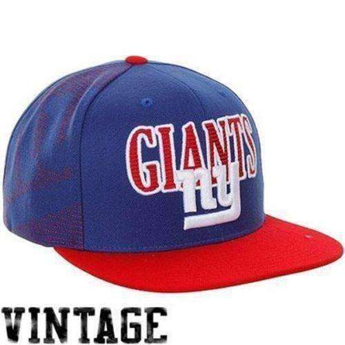 Mitchell Ness New York Giants Sharktooth Hat Cap Snap Back Red Football  Mens NFL