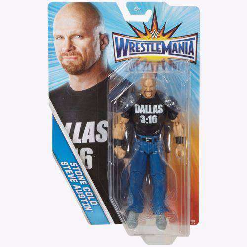 Stone Cold Steve Austin WWE Wrestlemania Action Figure Mattel Dallas 3:16 NIB Stone Cold Steve Austin WWE Wrestlemania Action Figure by Mattel Mattel 