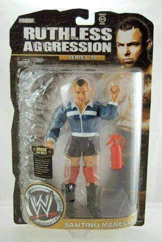 Santino Marella WWE Ruthless Aggression Series 35 Action Figure WWF NIB 2008 WWE Ruthless Aggression Series 35 Santino Marella action figure with Bench JAKKS Pacific 