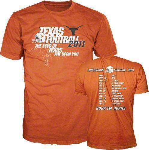 Texas Longhorns 2011 Football Schedule t-shirt NWT DRMS Apparel 2XL XXL new NCAA Texas Longhorns 2011 Football Season Schedule t-shirt by DRMS DRMS 