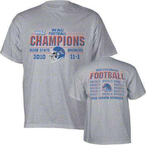 Boise St Broncos 2010 WAC Football Champions Schedule t-shirt Step Ahead NCAA new Boise State Broncos 2010 Football Season Schedule t-shirt by Step Ahead Step Ahead 