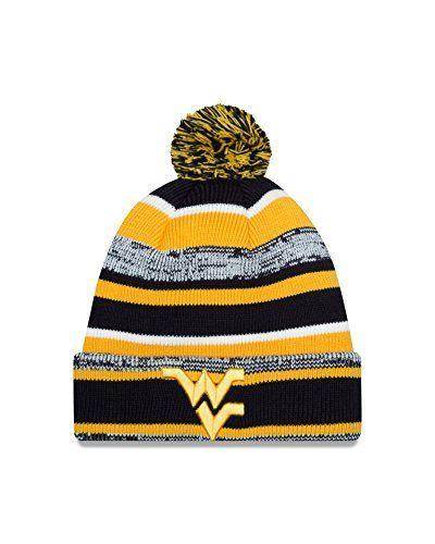 WVU Mountaineers NWT Pom Knit NCAA Winter Hat New Era West Virginia Hail WV WVU Mountaineers College Sport Knit Pom winter hat by New Era New Era 