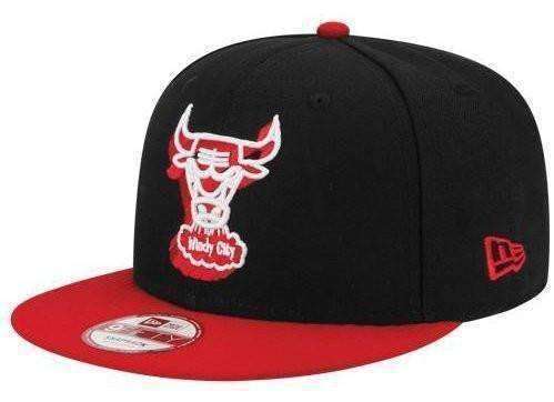Chicago Bulls Wind City NEW ERA Fitted Hat Cap Black Blue SIZE 7 1/4