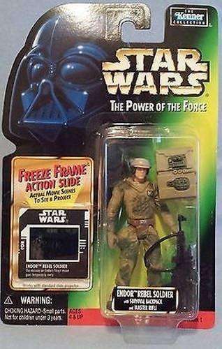 Star Wars Endor Rebel Soldier with Freeze Frame Action Figure NIB Kenner Star Wars Endor Rebel Soldier with Survival Backpack and Blaster Rifle Action Figure Kenner 