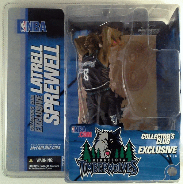 Latrell Sprewell NBA Minnesota Timberwolves McFarlane Figure Exclusive T'Wolves Latrell Sprewell Minnesota Timberwolves Collector's Club Exclusive McFarlane Action Figure McFarlane Toys 