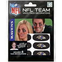 Baltimore Ravens NFL Team Vinyl Face Decorations Pack New Football Baltimore Ravens NFL Team Vinyl Face Decorations Pack New Football Party Animal 