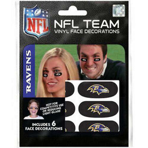 Baltimore Ravens NFL Team Vinyl Face Decorations Pack New Football Baltimore Ravens NFL Team Vinyl Face Decorations Pack New Football Party Animal 