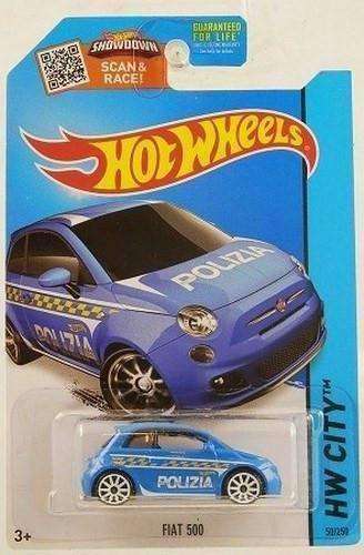 Hot Wheels Fiat 500 Polizia NIB NIP HW City New in Package Italy Police 50/250 2013 Hot Wheels HW City Fiat 500 Polizia Car by Mattel Hot Wheels 